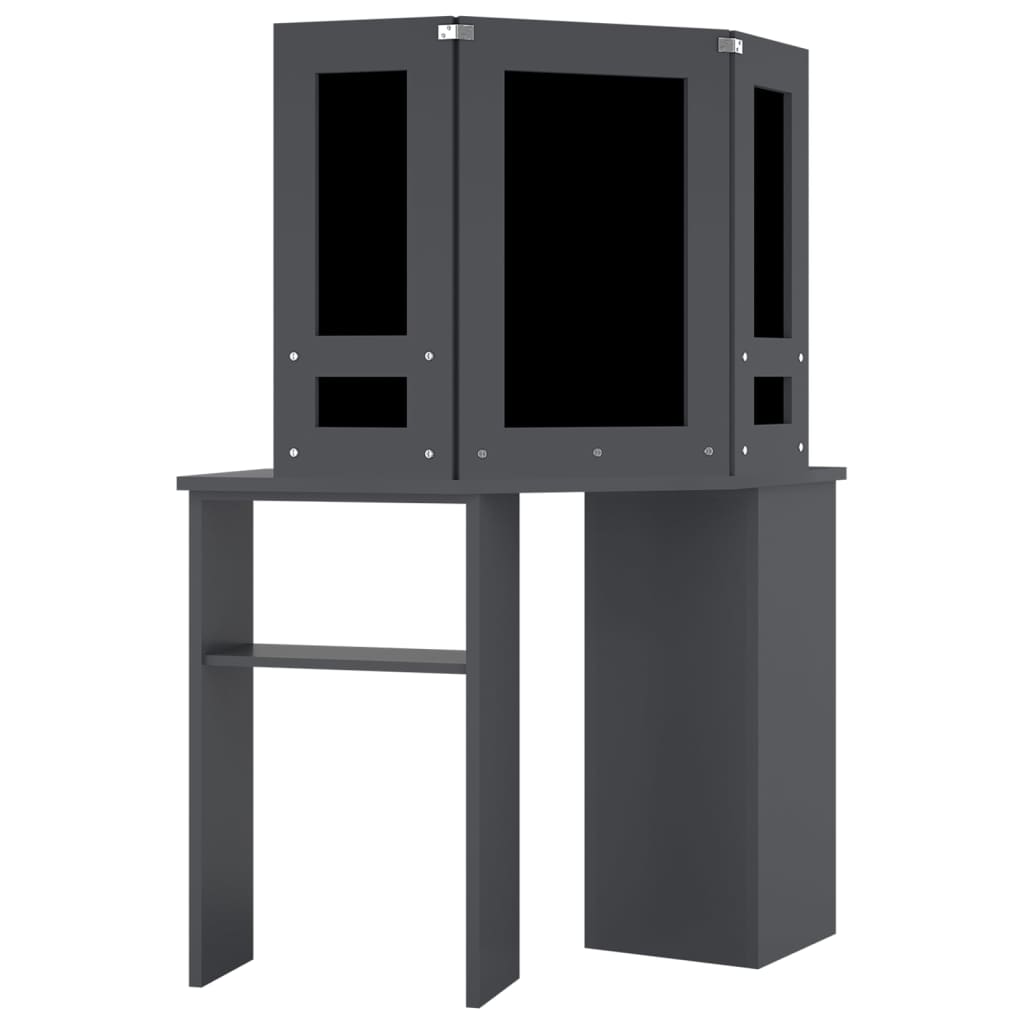 Coiffeuse d'angle avec LED Gris 111x54x141,5 cm - XIOS