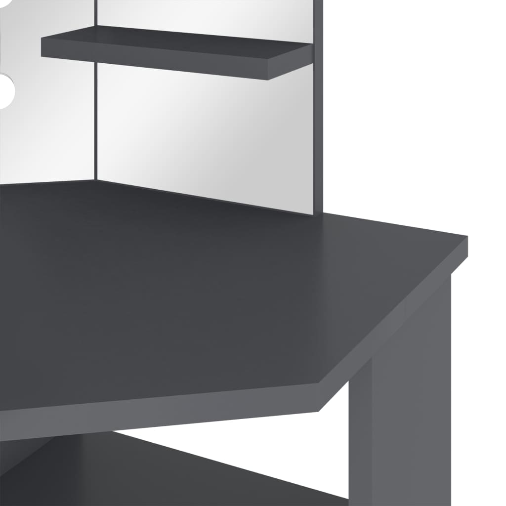 Coiffeuse d'angle avec LED Gris 111x54x141,5 cm - XIOS