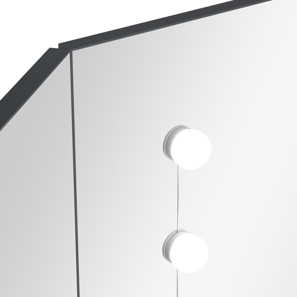 Coiffeuse d'angle avec LED Gris 111x54x141,5 cm - XIOS