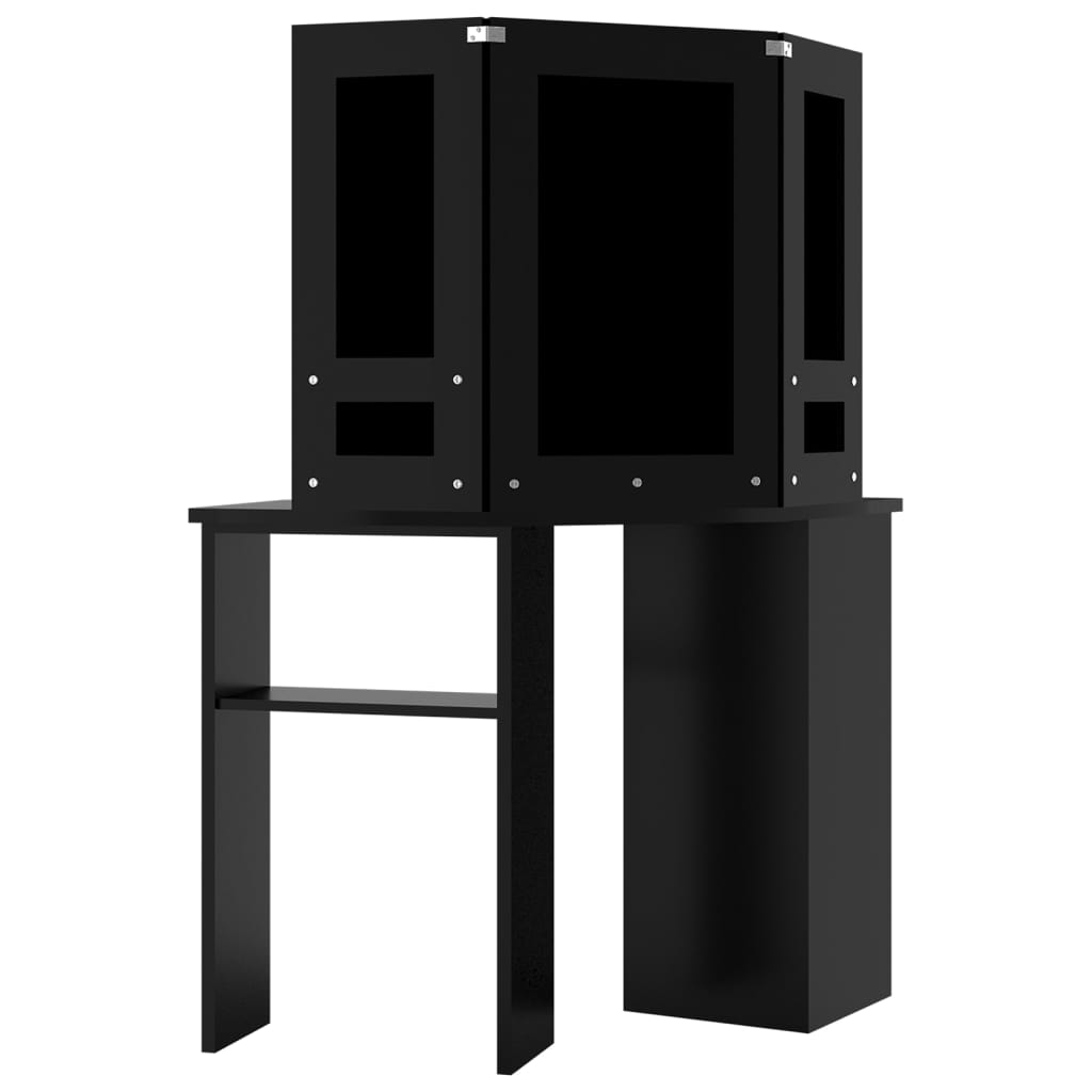 Coiffeuse d'angle avec LED Noir 111x54x141,5 cm - XIOS