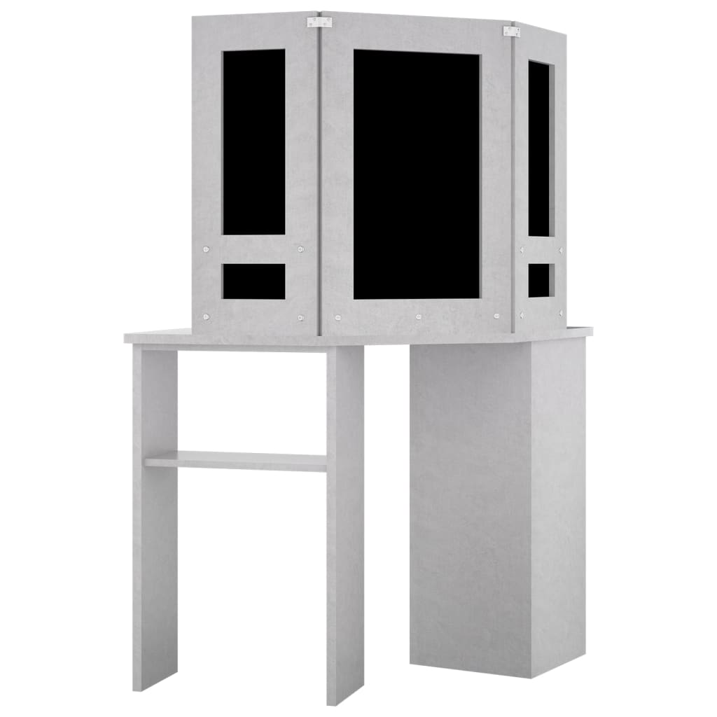 Coiffeuse d'angle avec LED Gris béton 111x54x141,5 cm - XIOS