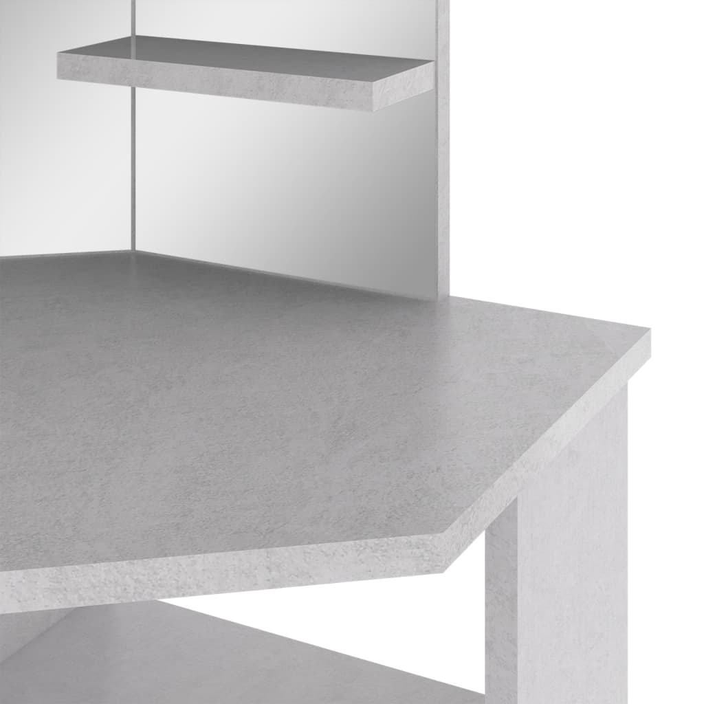 Coiffeuse d'angle avec LED Gris béton 111x54x141,5 cm - XIOS