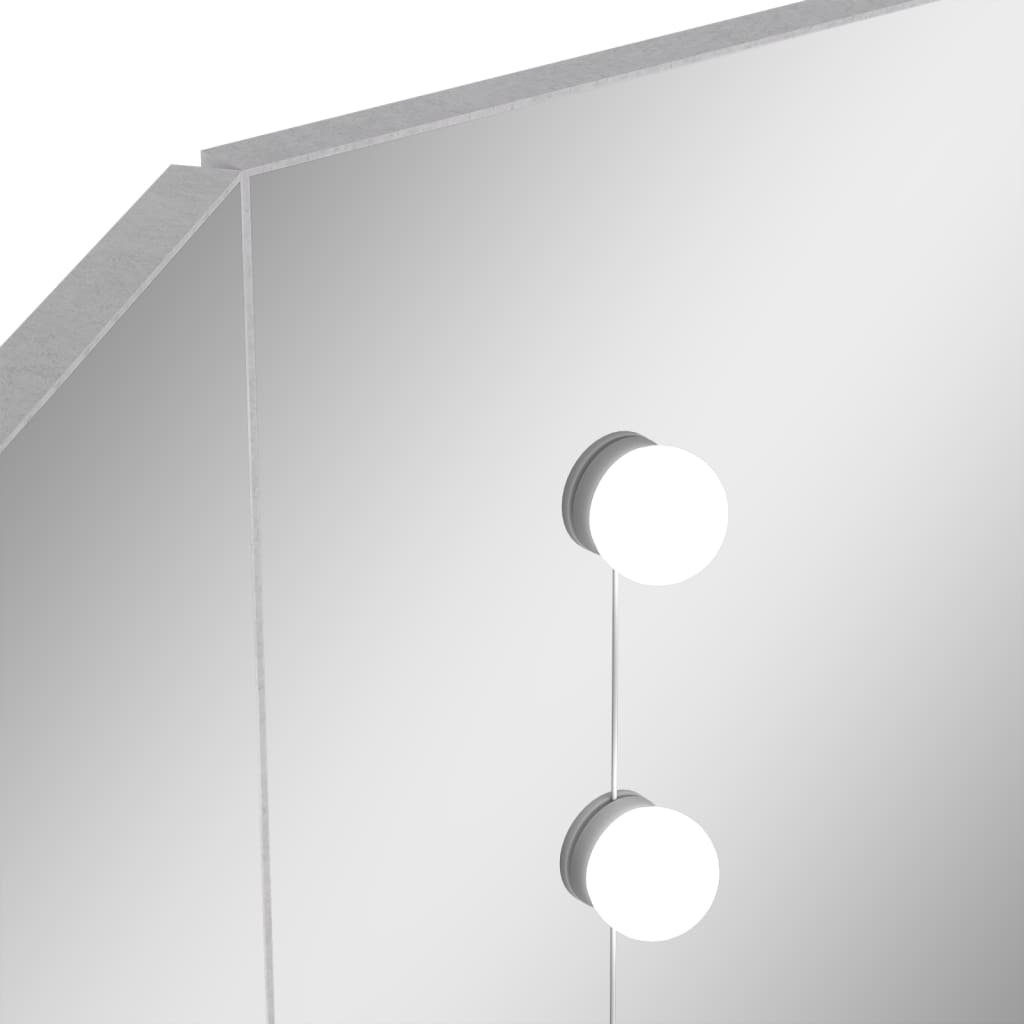 Coiffeuse d'angle avec LED Gris béton 111x54x141,5 cm - XIOS