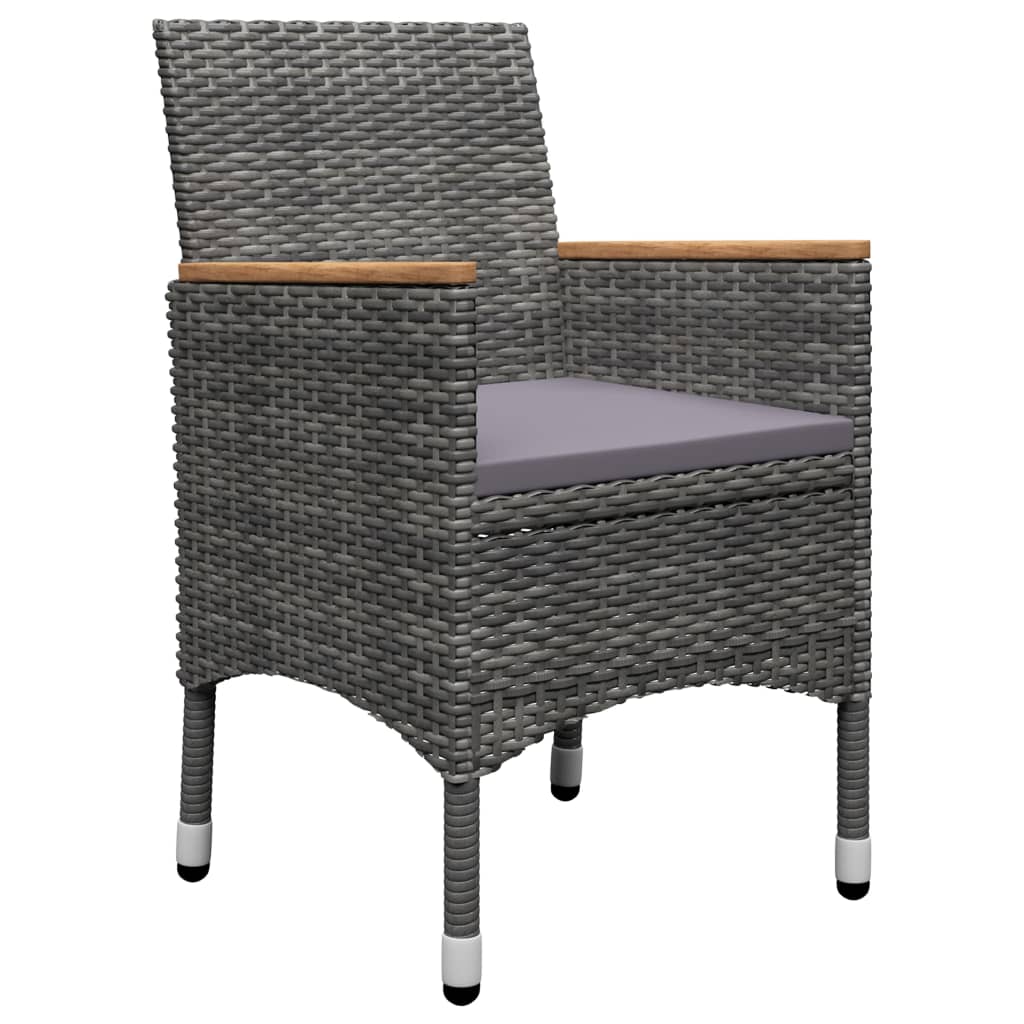 Ensemble à manger de jardin 3 pcs Gris
