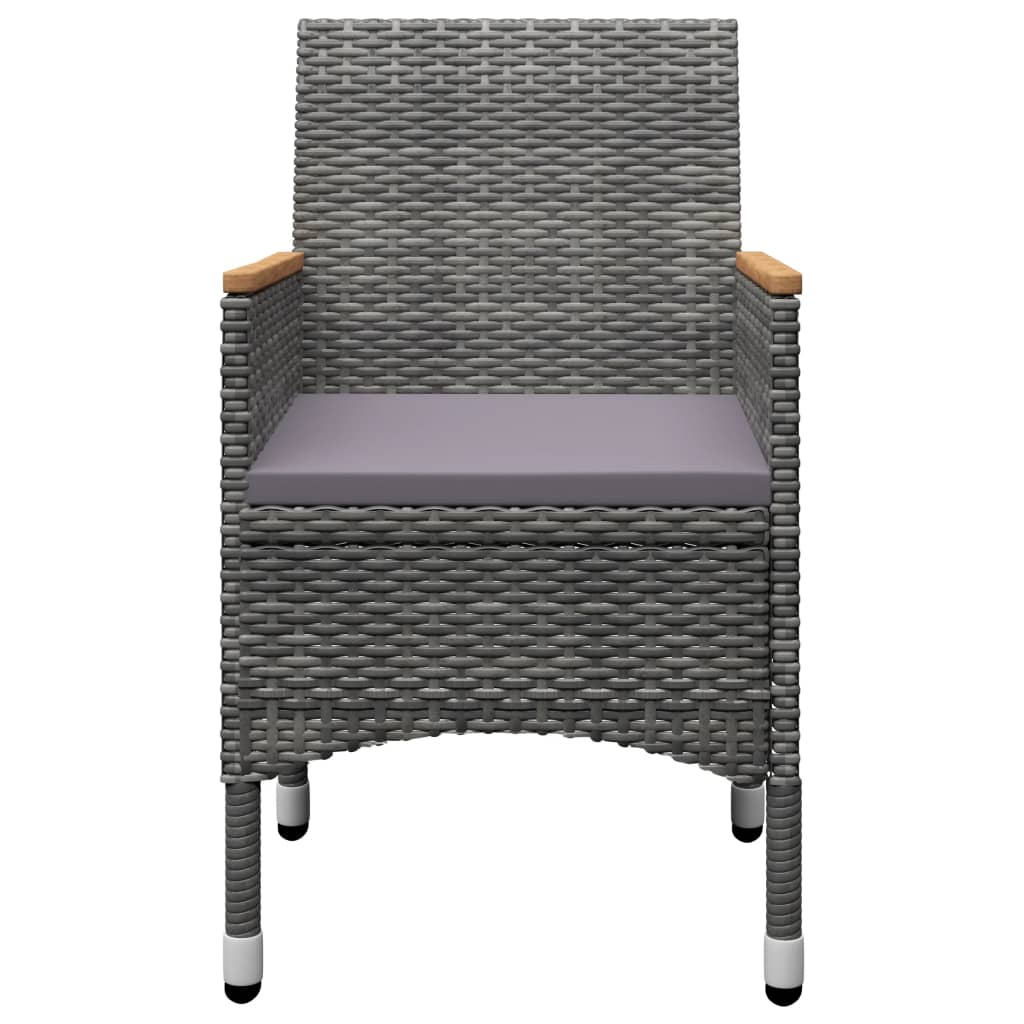 Ensemble à manger de jardin 3 pcs Gris
