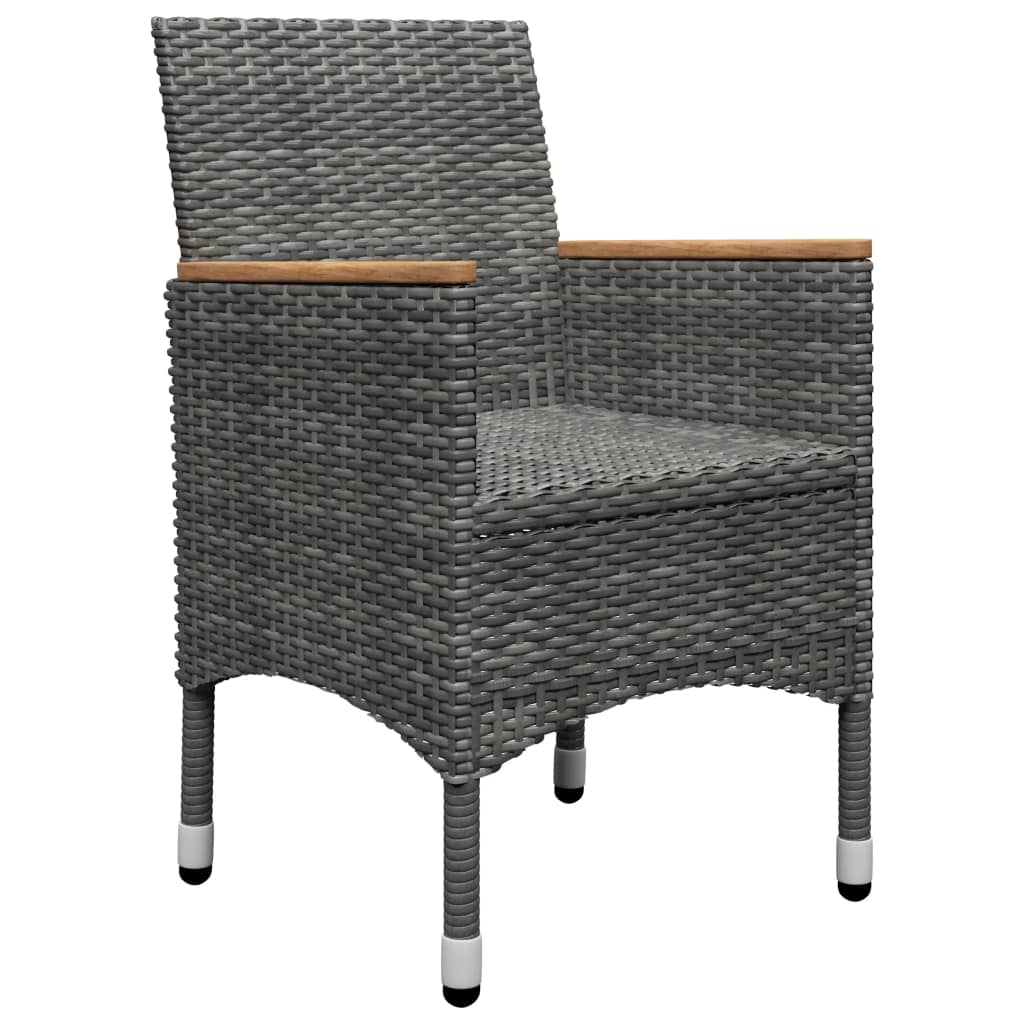 Ensemble à manger de jardin 3 pcs Gris