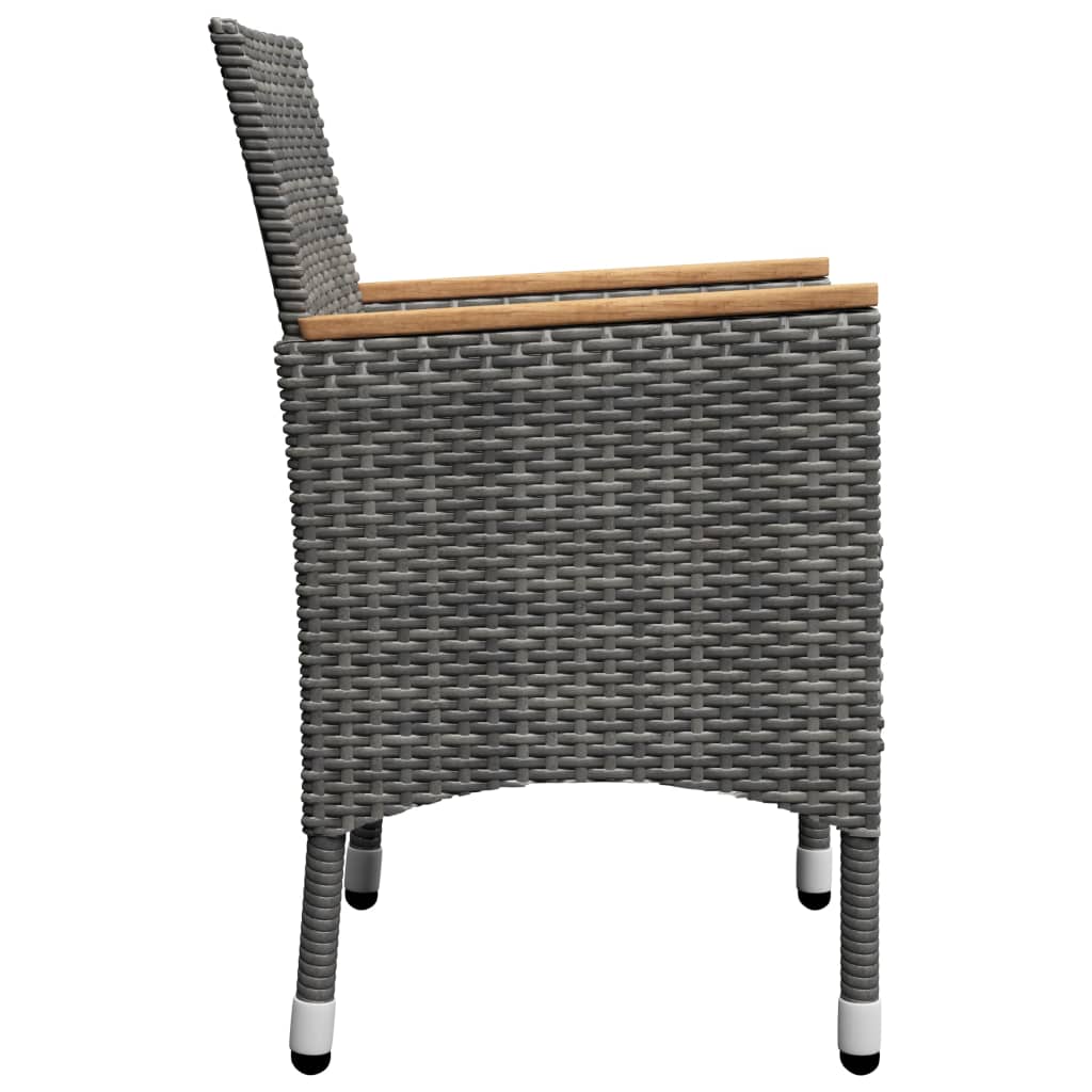 Ensemble à manger de jardin 3 pcs Gris