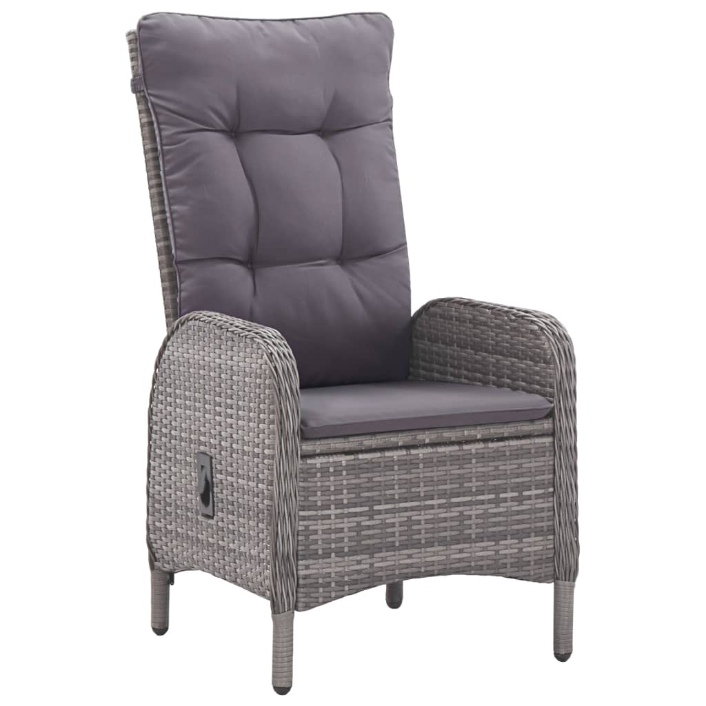 Ensemble à manger de jardin 3 pcs Gris