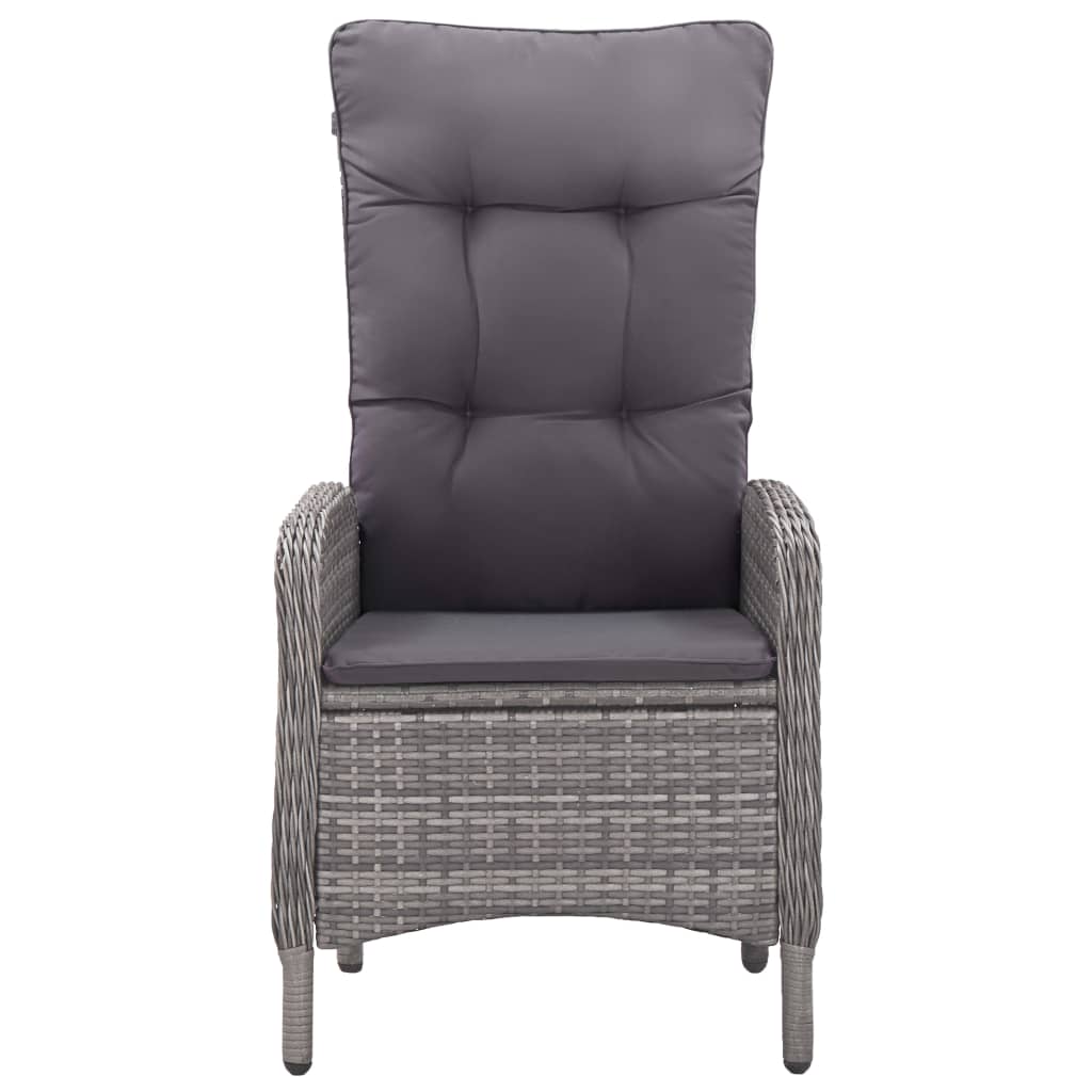 Ensemble à manger de jardin 3 pcs Gris