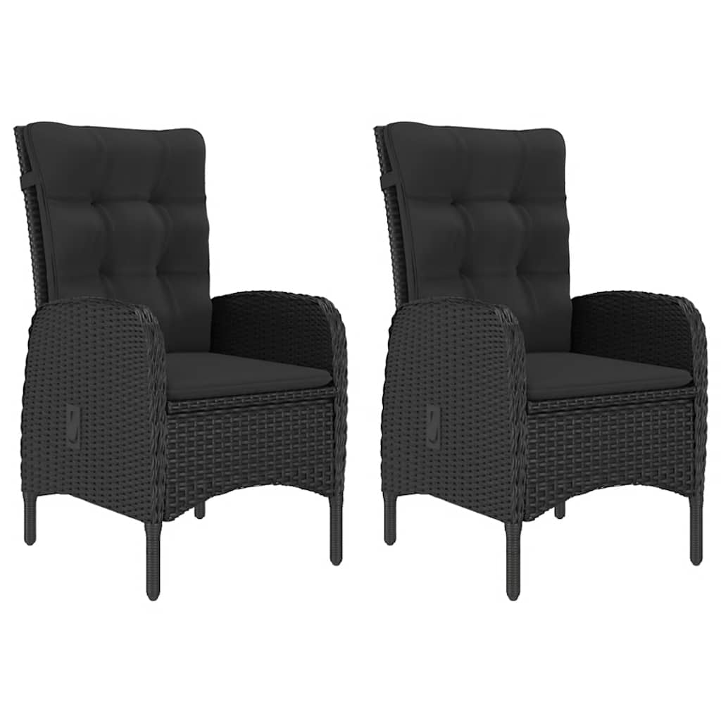 Ensemble à manger de jardin 3 pcs Noir
