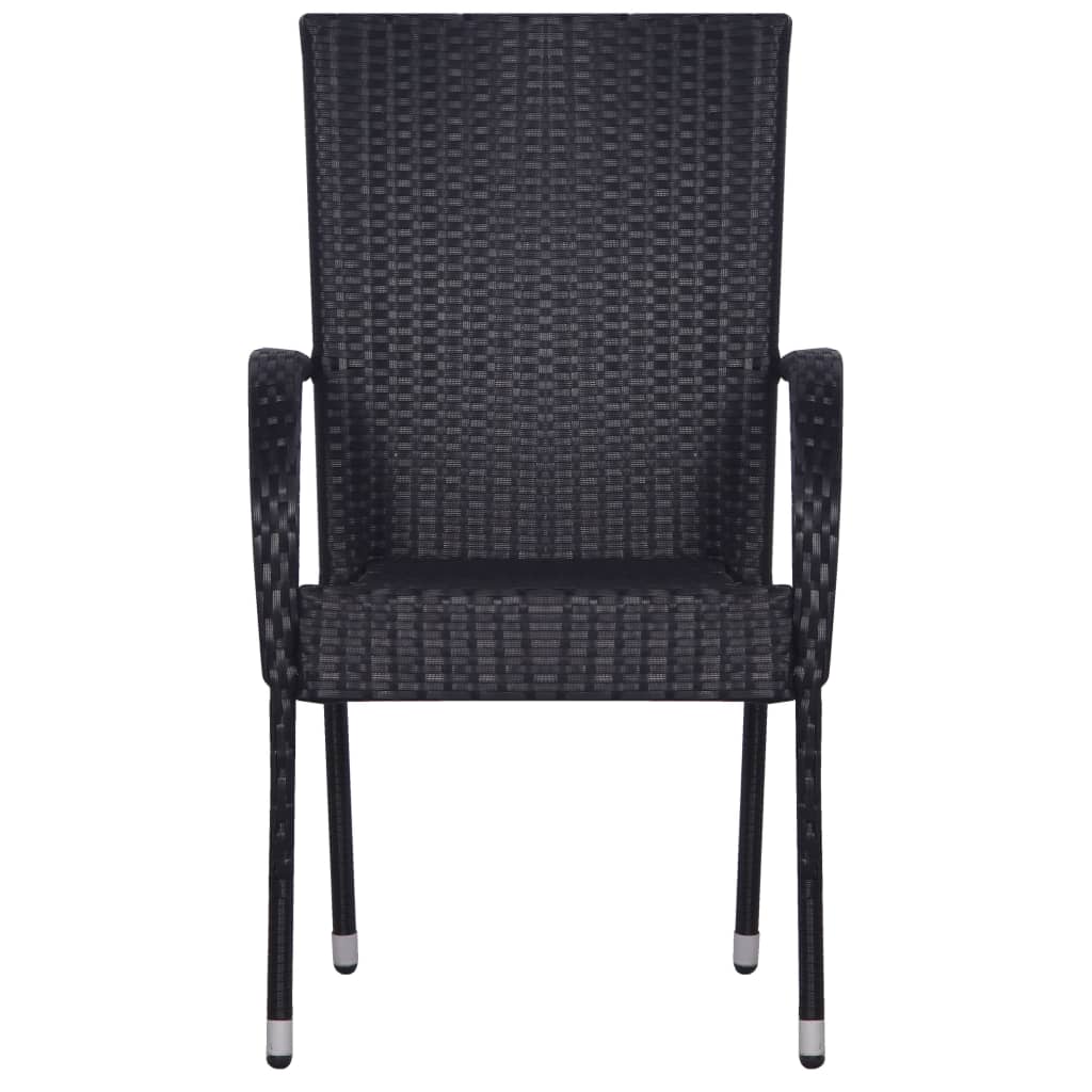 Ensemble à manger de jardin 3 pcs Noir