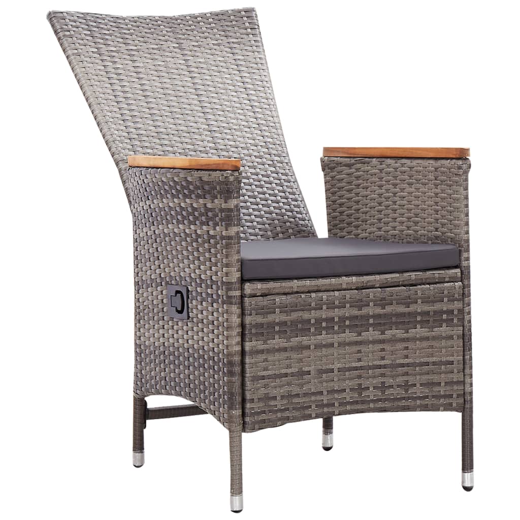 Ensemble à manger de jardin 3 pcs Gris