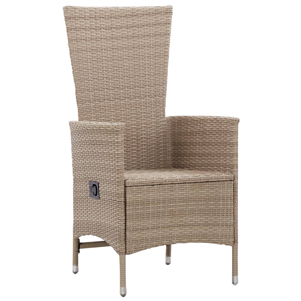 Ensemble à manger de jardin 3 pcs Beige