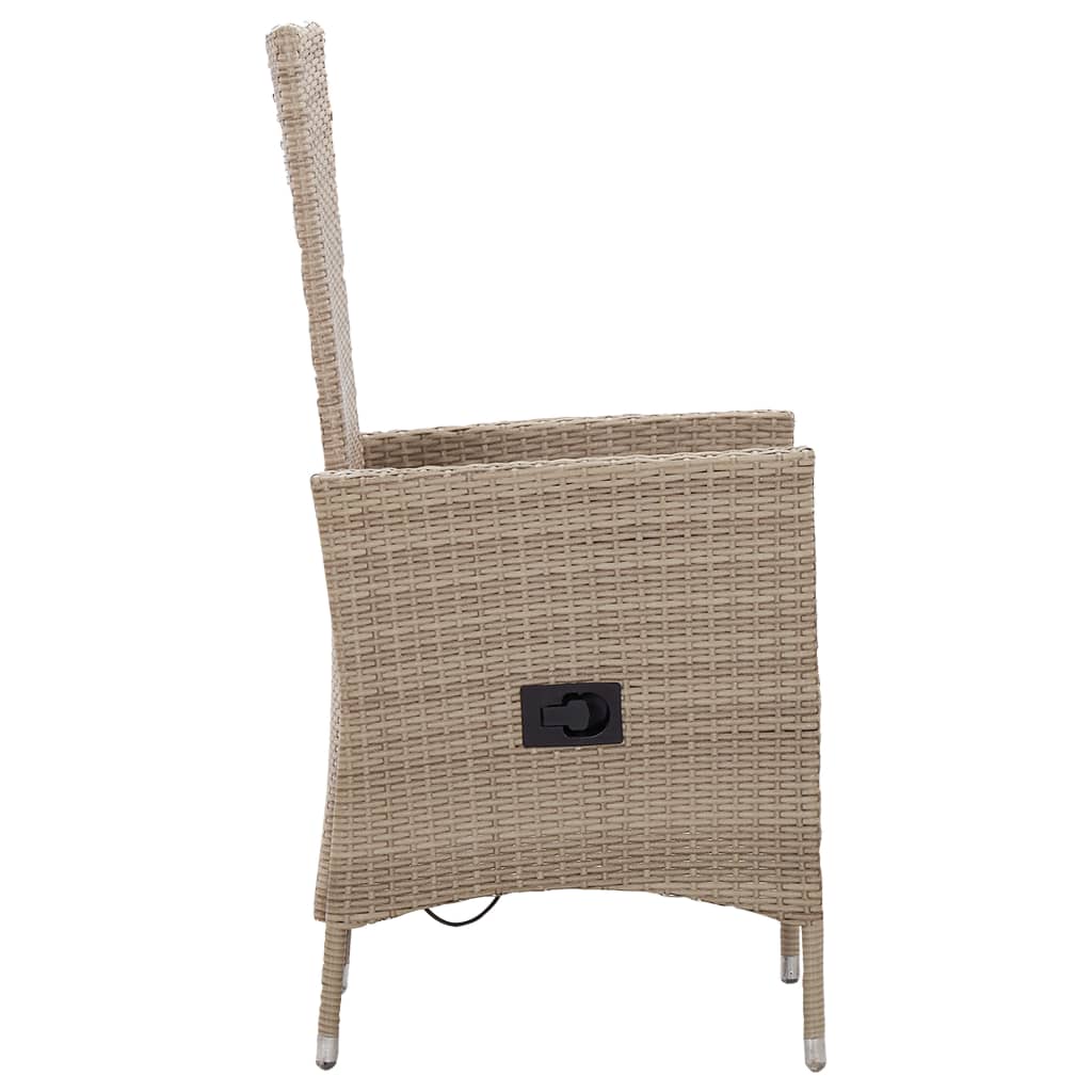 Ensemble à manger de jardin 3 pcs Beige