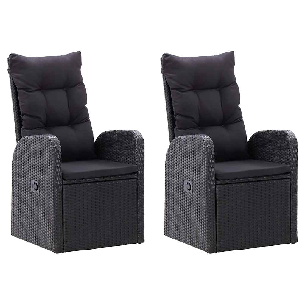 Ensemble à manger de jardin 3 pcs Noir