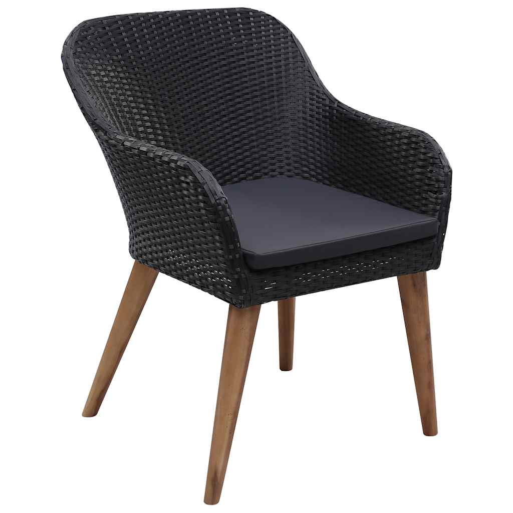 Ensemble à manger de jardin 3 pcs Noir