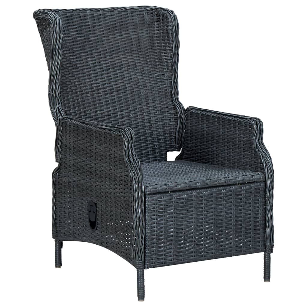 Ensemble à manger de jardin 3 pcs Gris foncé