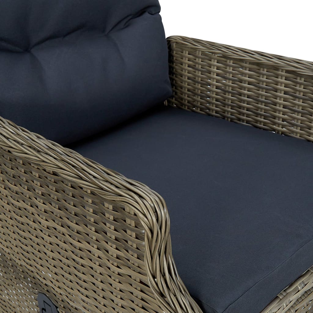 Ensemble à manger de jardin 3 pcs Marron