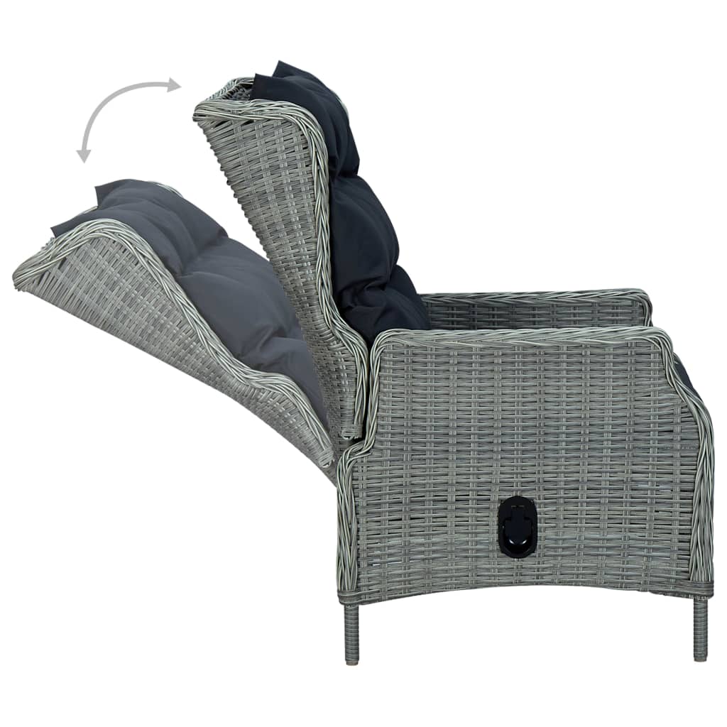 Ensemble à manger de jardin 5 pcs Gris clair