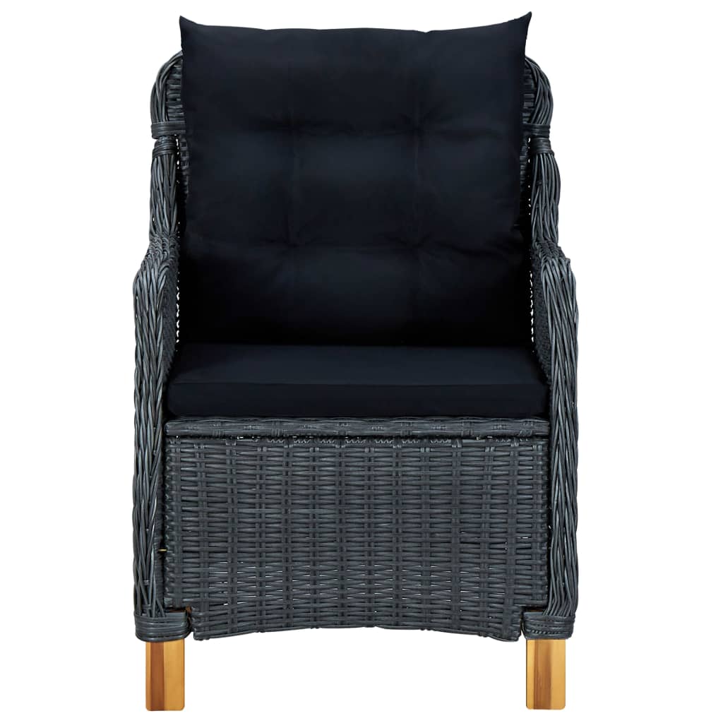 Ensemble à manger de jardin 3 pcs Gris foncé