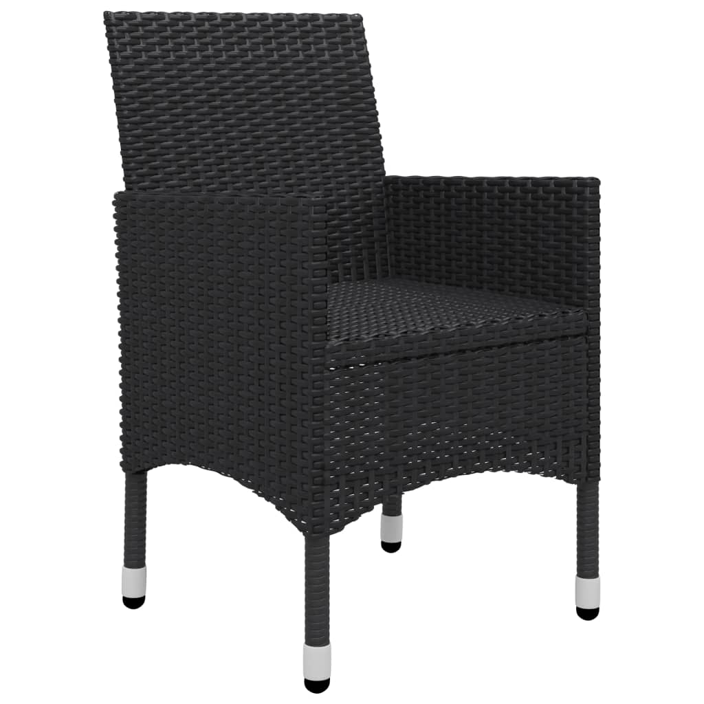 Ensemble à manger de jardin 5 pcs Noir