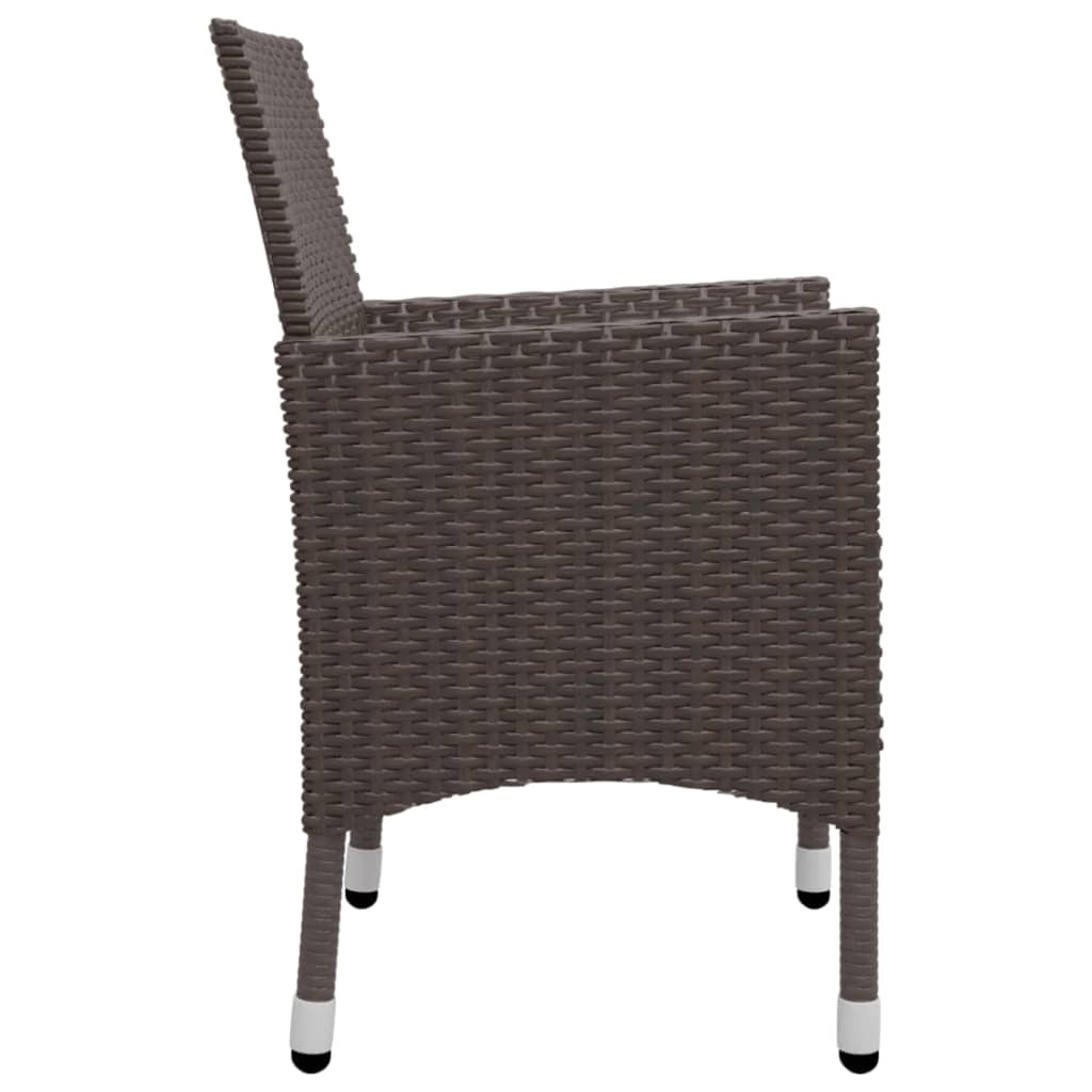 Ensemble à manger de jardin 5 pcs Marron