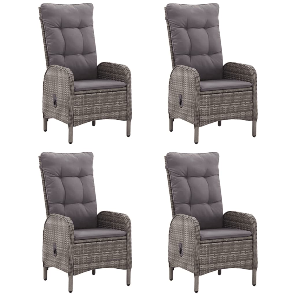 Ensemble à manger de jardin 5 pcs Gris
