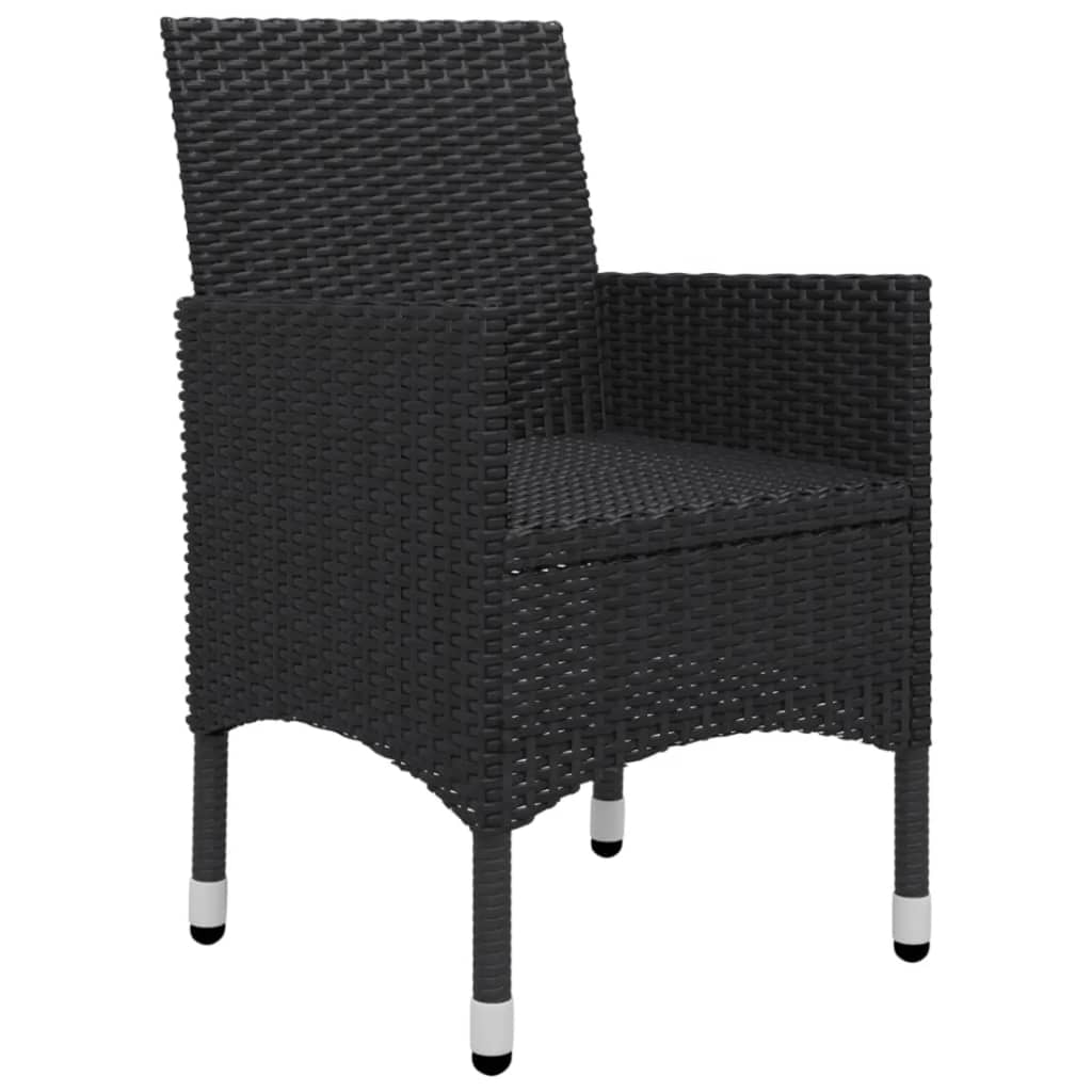 Ensemble à manger de jardin 5 pcs Noir