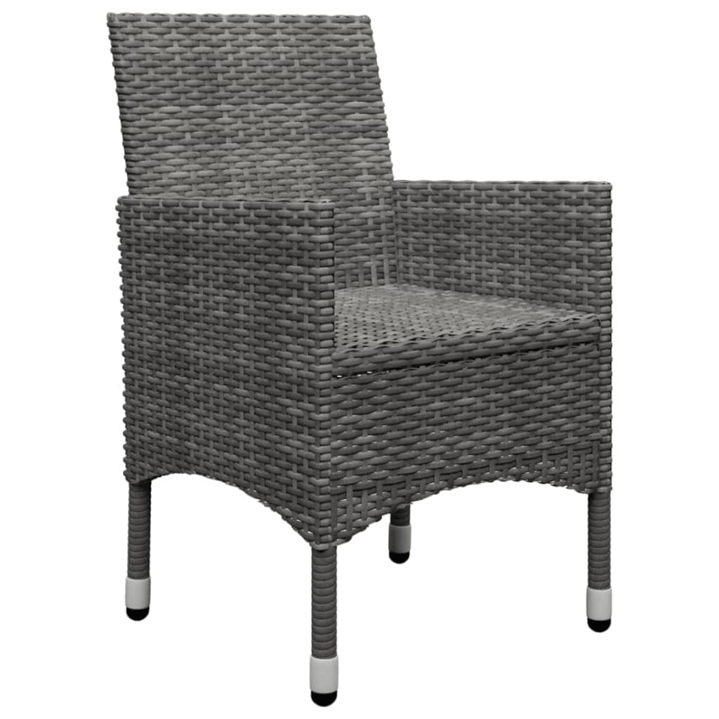 Ensemble à manger de jardin 5 pcs Gris