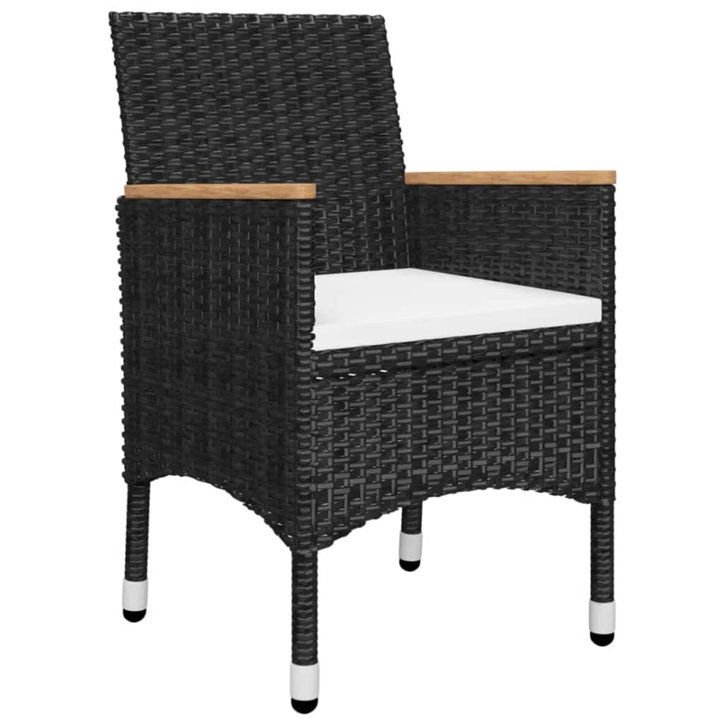 Ensemble à manger de jardin 5 pcs Noir