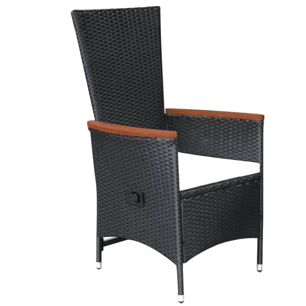Ensemble à manger de jardin 5 pcs Noir