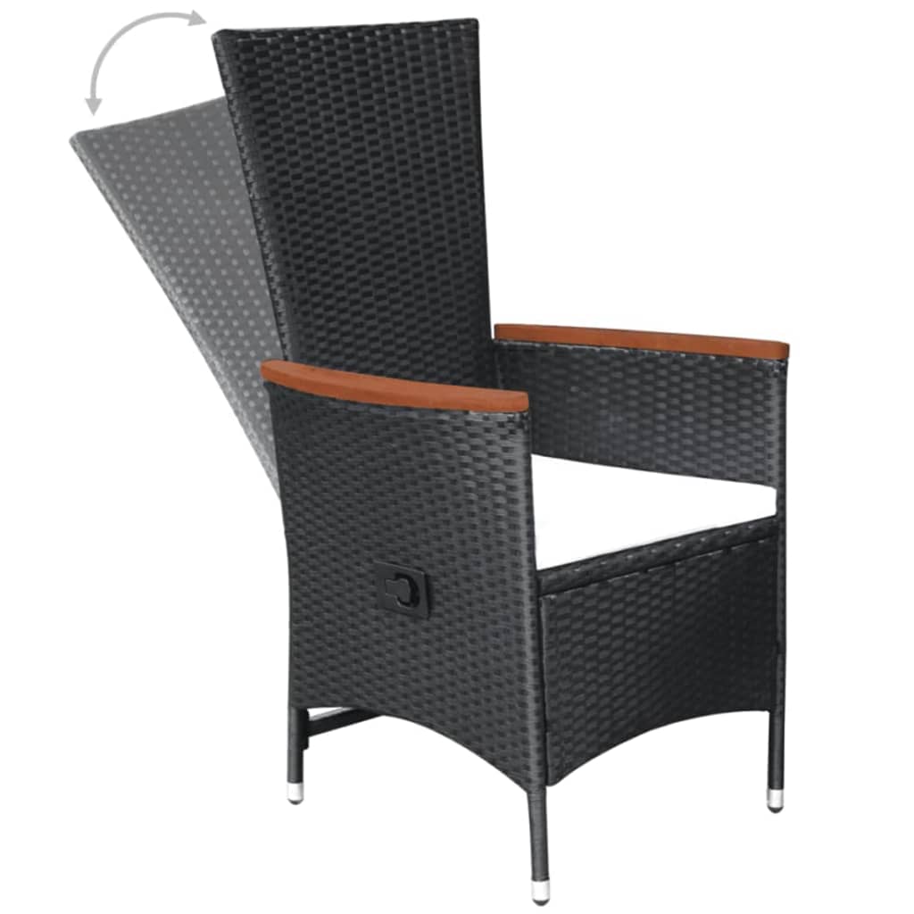 Ensemble à manger de jardin 5 pcs Noir