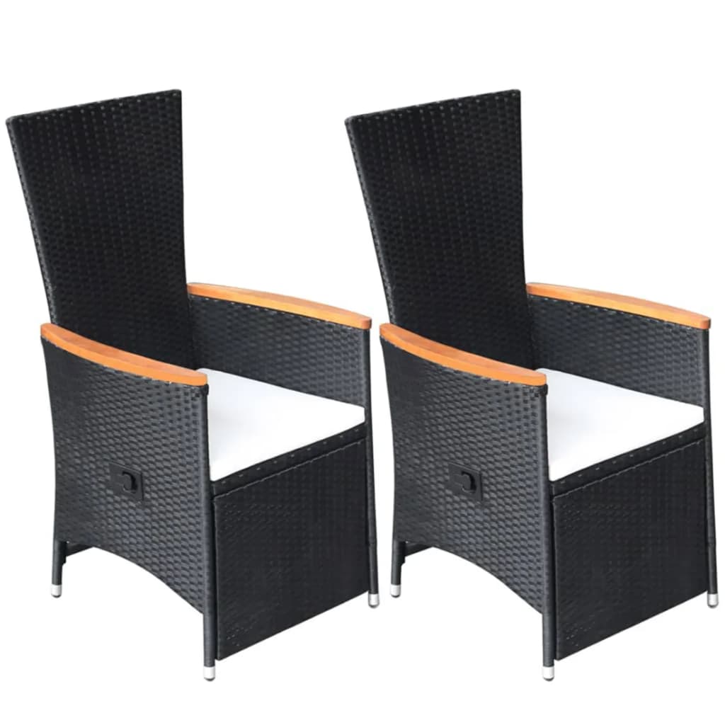 Ensemble à manger de jardin 5 pcs Noir