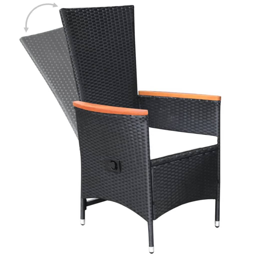 Ensemble à manger de jardin 5 pcs Noir