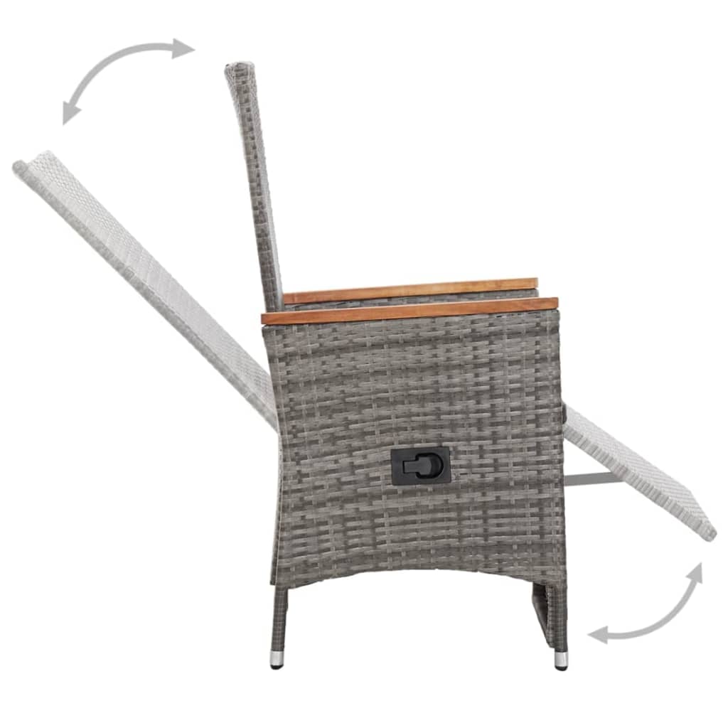 Ensemble à manger de jardin 5 pcs Gris