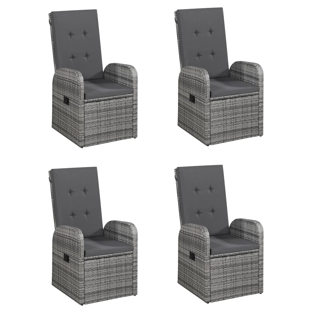Ensemble à manger de jardin 5 pcs Gris