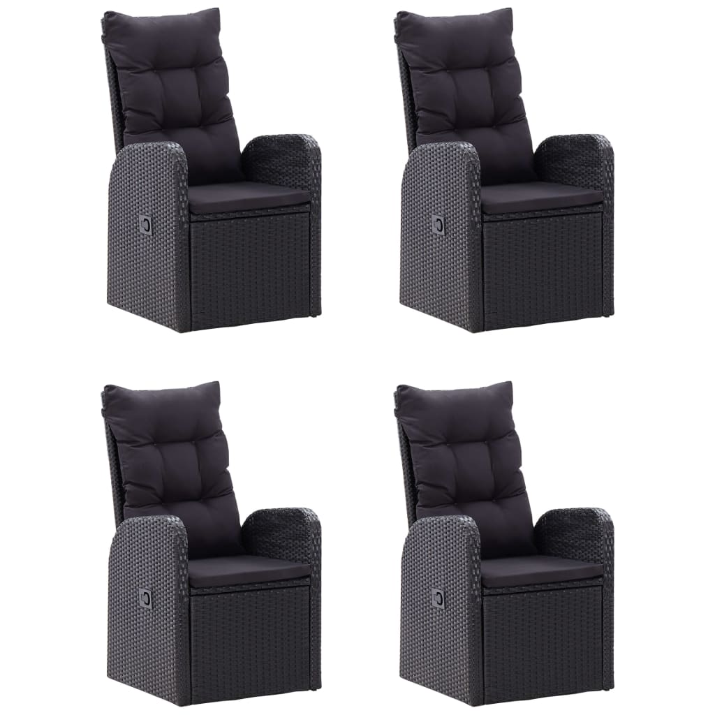 Ensemble à manger de jardin 5 pcs Noir