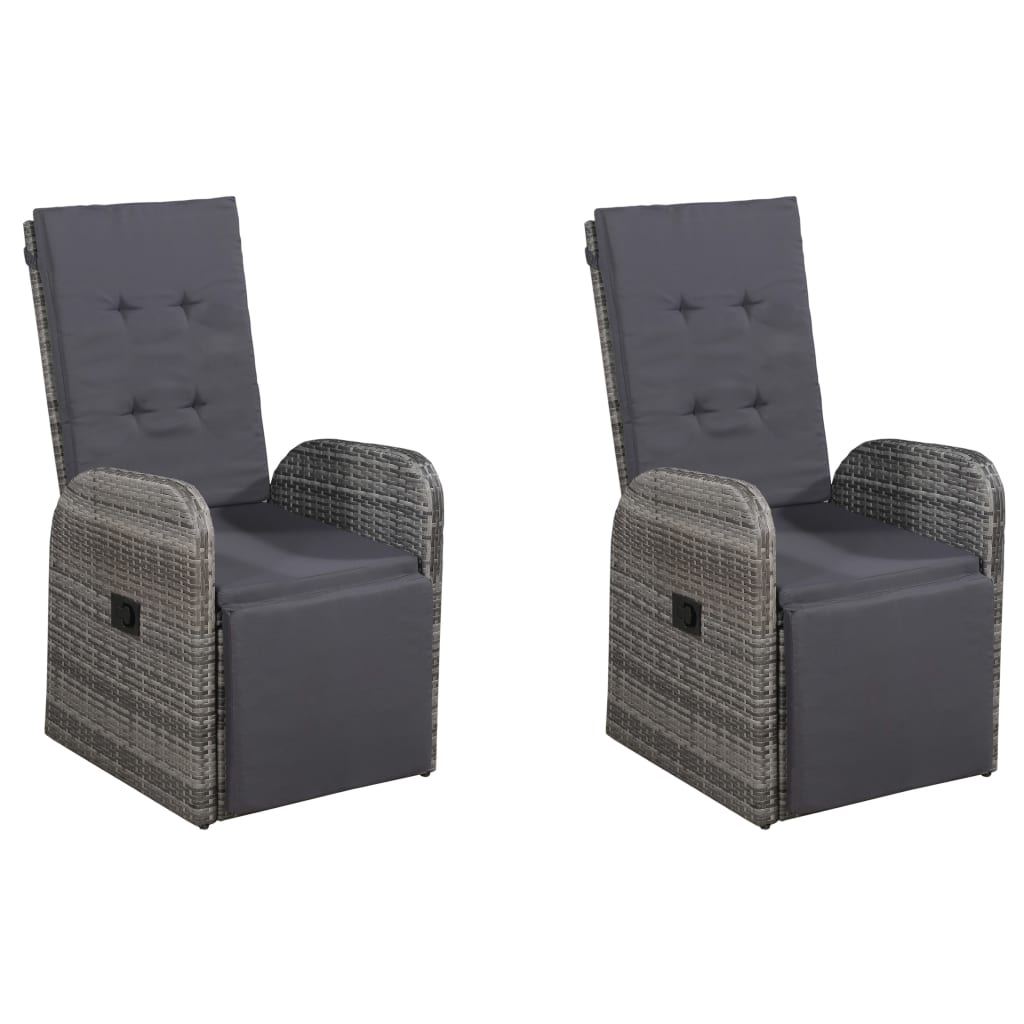 Ensemble à manger de jardin 5 pcs Gris