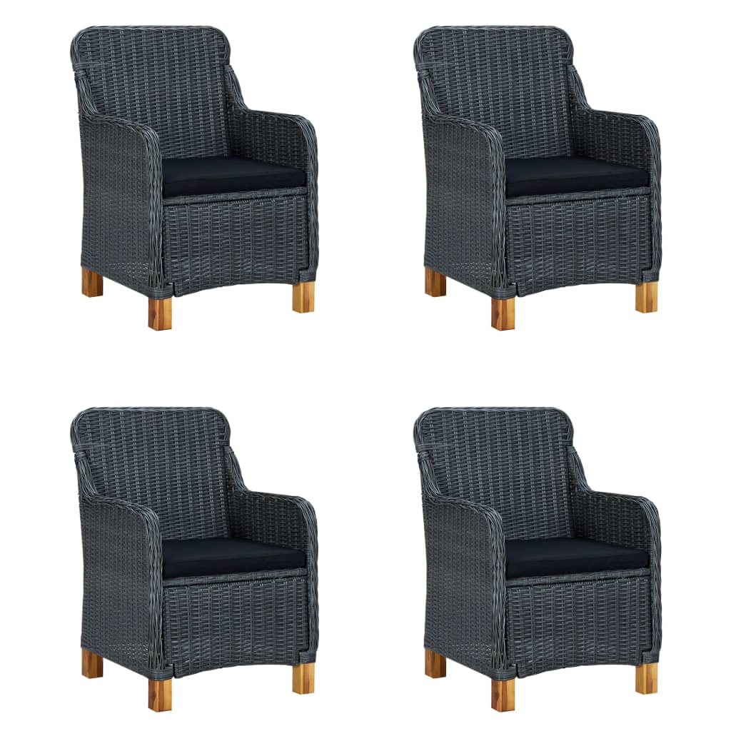 Ensemble à manger de jardin 5 pcs Gris foncé