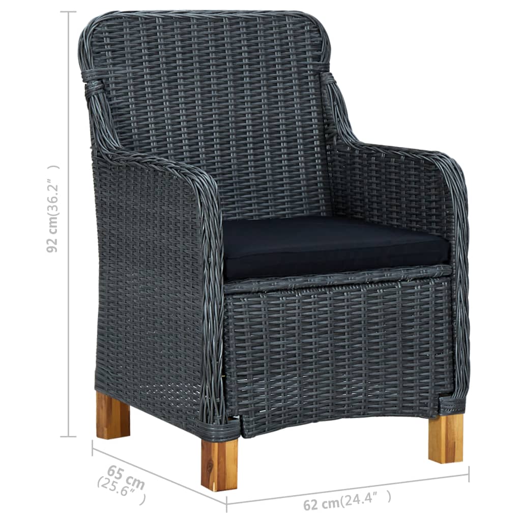 Ensemble à manger de jardin 5 pcs Gris foncé