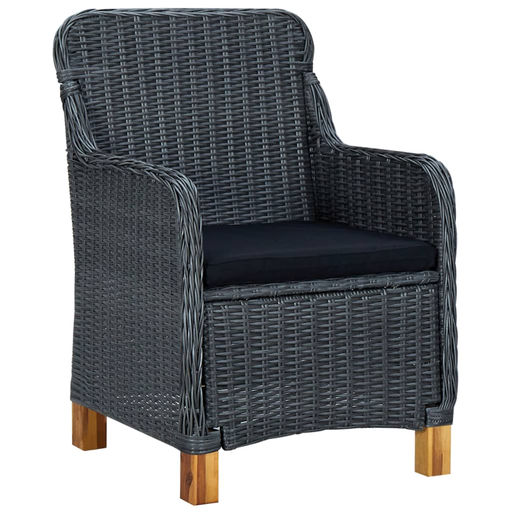 Ensemble à manger de jardin 5 pcs Gris foncé