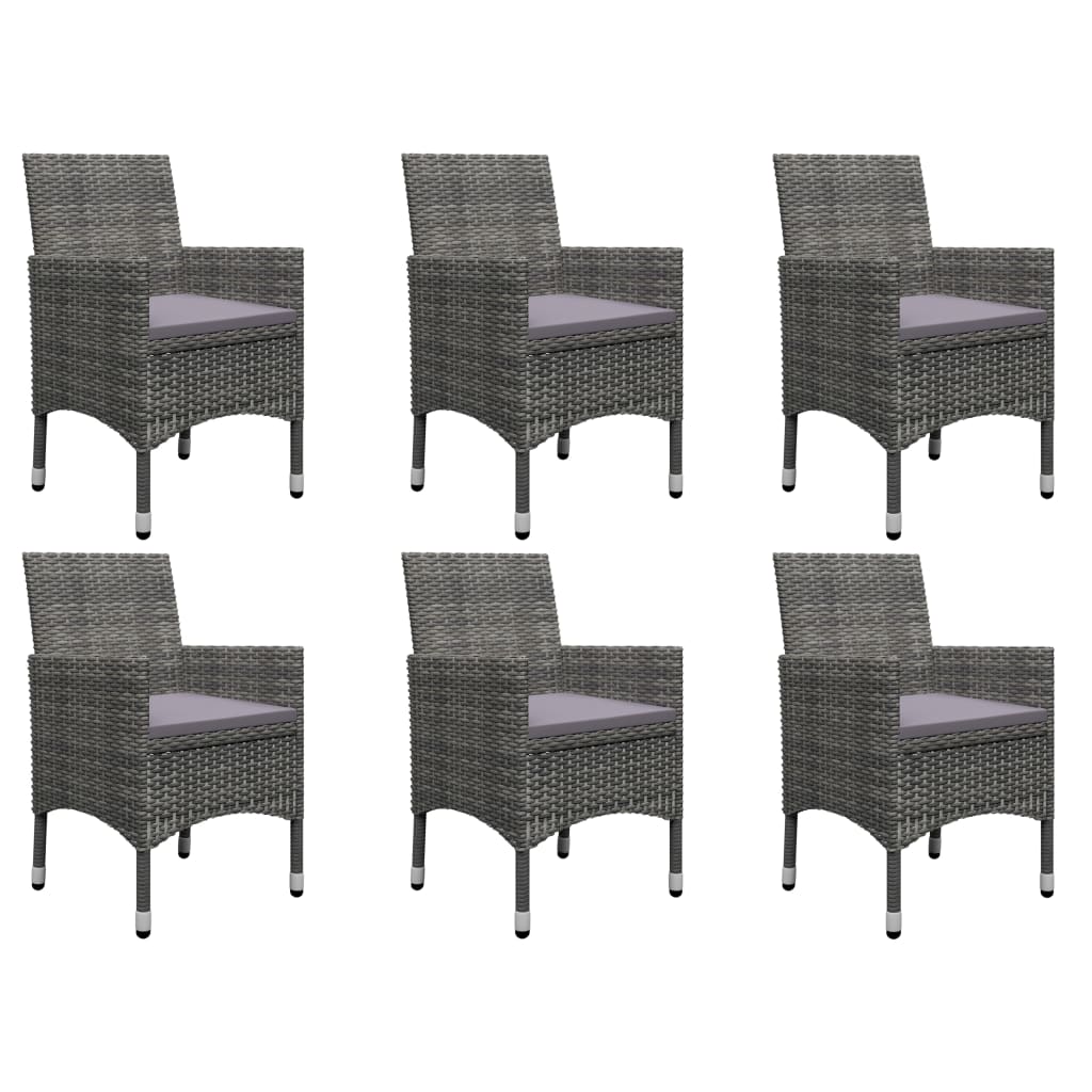 Ensemble à manger de jardin 7 pcs Gris