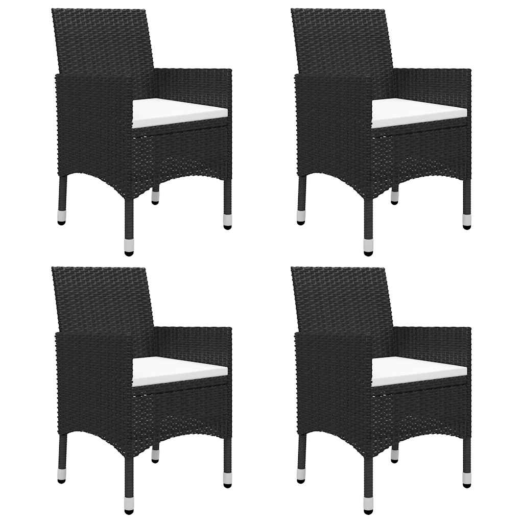 Ensemble à manger de jardin 5 pcs Noir