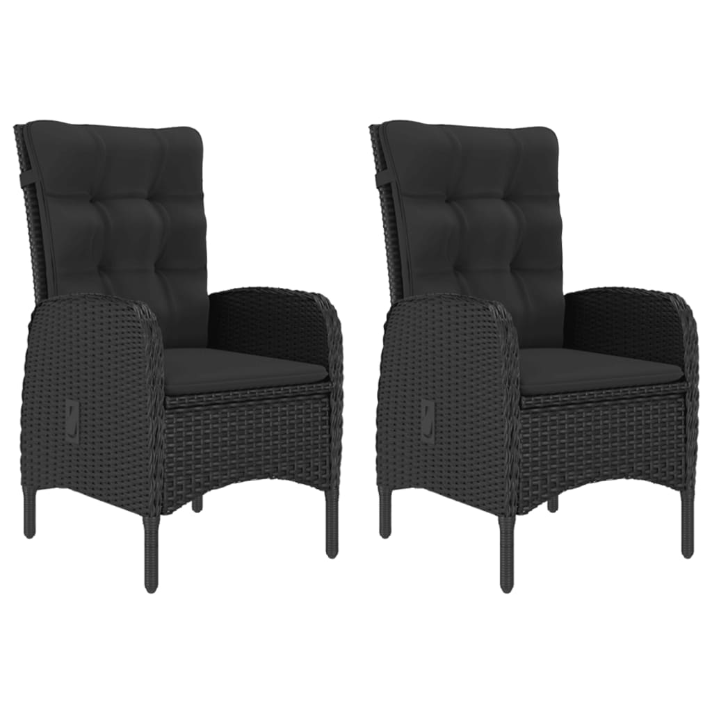Ensemble à manger de jardin 3 pcs Noir
