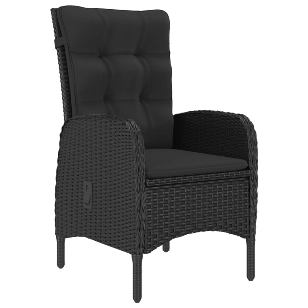 Ensemble à manger de jardin 3 pcs Noir