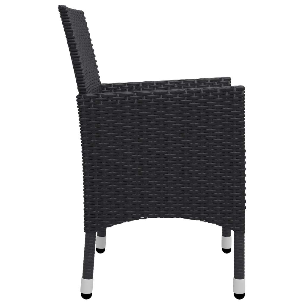 Ensemble à manger de jardin 5 pcs Noir