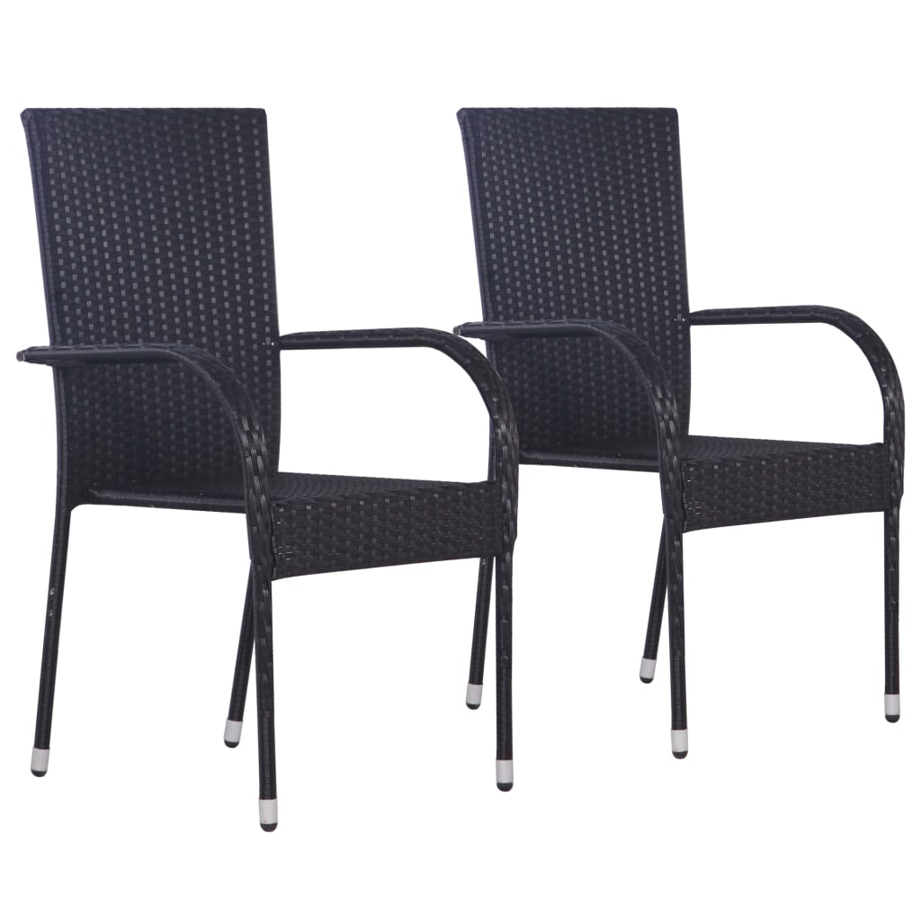 Ensemble à manger de jardin 3 pcs Noir
