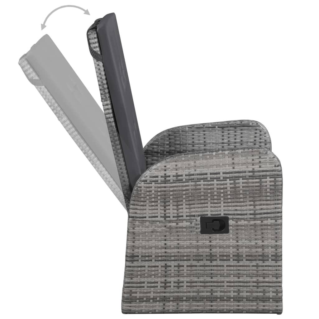 Ensemble à manger de jardin 3 pcs Gris