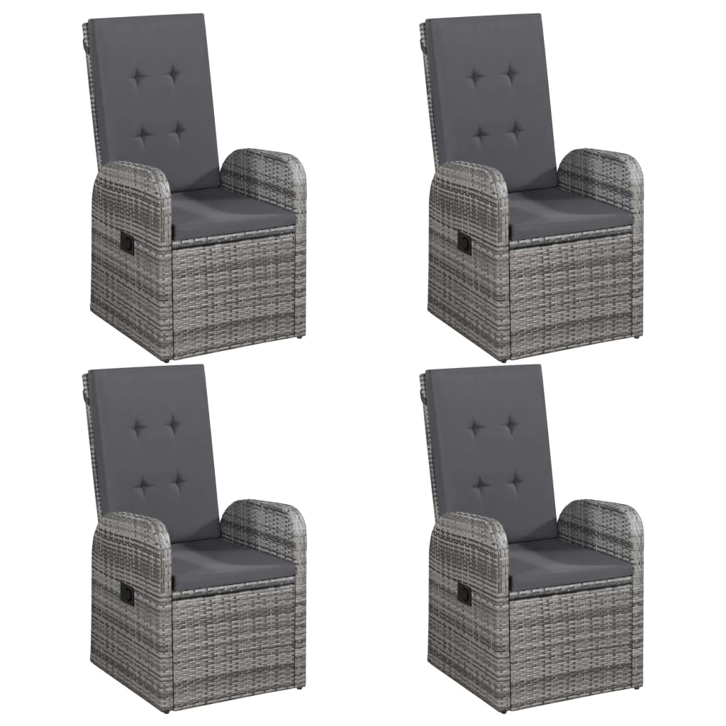 Ensemble à manger de jardin 5 pcs Gris