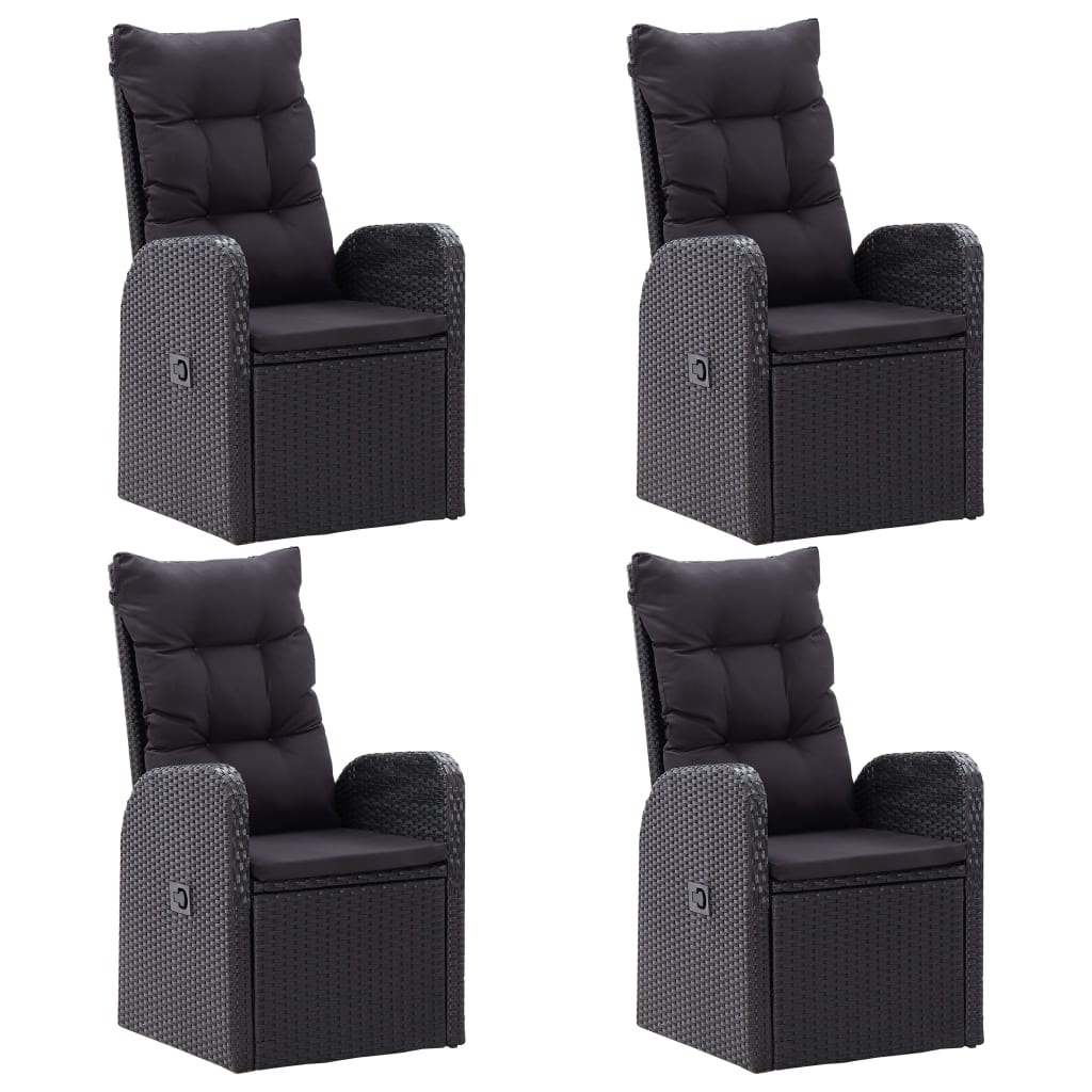 Ensemble à manger de jardin 5 pcs Noir